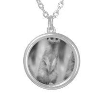 Safari Cute African Classy Suricate Meerkat Personalized Necklace