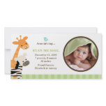 Safari Friends Birth Announcement Customized Photo Card