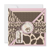 Safari Girl Invitation Square