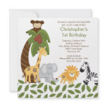 Safari Jungle Animal Kid Birthday Party Invitation
