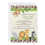 Safari Jungle Baby Boy Shower Invitation