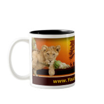 Safari scene Mug with Africa & Lion Cub (Mirror)