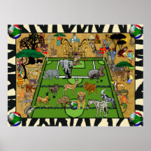 Safari South Africa Soccer Football Sports Fan Print