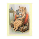 Safe in Mother's Arms by Louis Wain Postcard
