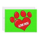Safe-Love-Paw-Print- LOVE DOGS HEART PAW PRINT Invitation
