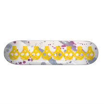 safety yellow skull  deck ,red splatter skate boards