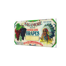 Sagamore Grape LabelHector, NY Stretched Canvas Print