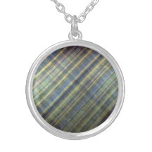 Sage and Lavender Stripes Personalized Necklace