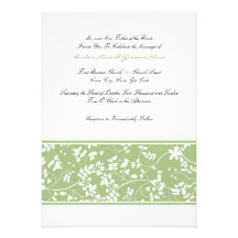 Sage and White Floral Accent Wedding Invitation