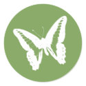 Sage Butterfly Envelope Sticker Seal