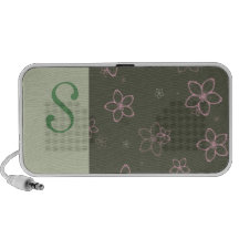 Sage Floral Monogram Travel Speaker