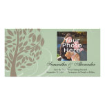 Sage Green and Soft Brown Stylised Eco Tree Photo Greeting Card