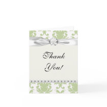 sage green bold large damask pattern card