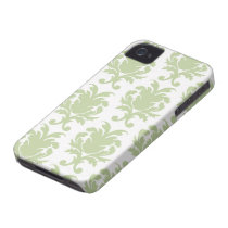 sage green bold large damask pattern case-mate iphone 4 cases