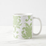 sage green bold large damask pattern mugs