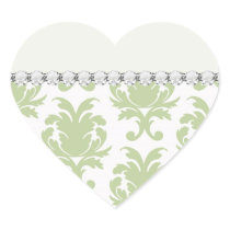 sage green bold large damask pattern sticker