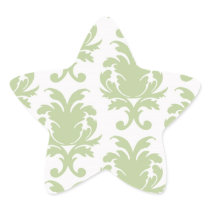 sage green bold large damask pattern stickers