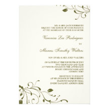 Sage Green Floral Decal Invitation