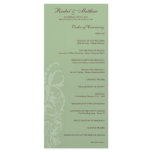 Sage Green Floral Wedding Program rack cards