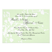 Sage Green Flowers  Wedding Invitation