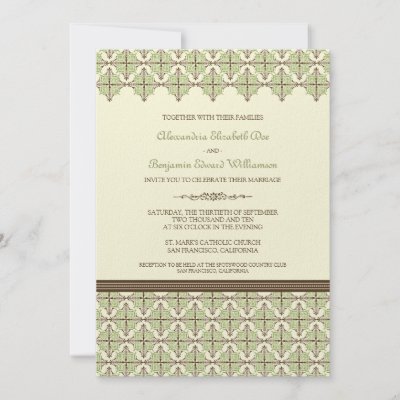 sage rustic wedding invitations