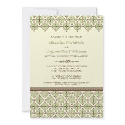 sage rustic wedding invitations