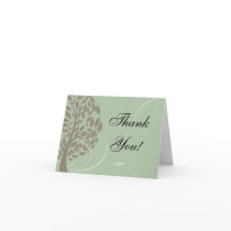 Sage Green, Soft Brown Stylised Eco Tree Thank You