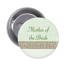 Sage Ornamental Frieze Bridal Party Button