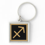 Sagittarius Gold Symbol Design Premium Keychain