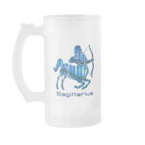 Sagittarius Profile Frosted Beer Mug