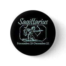 Sagittarius Teal Pinback Button