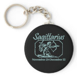 Sagittarius Teal Key Chains