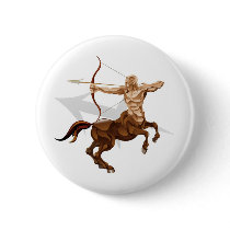 Sagittarius the archer star or birth zodiac sign pinback button