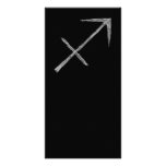 Sagittarius. Zodiac Astrology Sign. Black. Personalised Photo Card