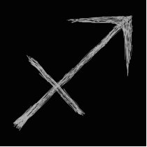 Sagittarius. Zodiac Astrology Sign. Black. Photo Sculptures