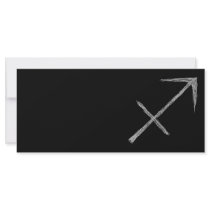 Sagittarius. Zodiac Astrology Sign. Black. Rack Cards