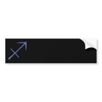 Sagittarius. Zodiac Astrology Sign. Blue. Bumper Stickers