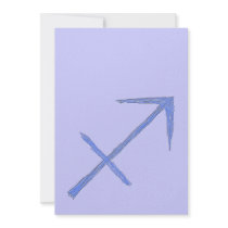 Sagittarius. Zodiac Astrology Sign. Blue. Invitations