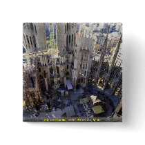 Sagrada familia, aerial, Barcelona, Spain Pinback Buttons