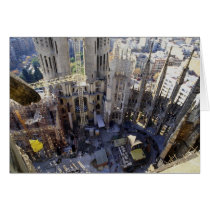 Sagrada familia, aerial, Barcelona, Spain Greeting Cards
