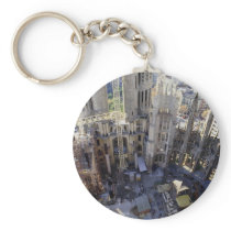 Sagrada familia, aerial, Barcelona, Spain Keychain