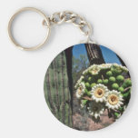 Saguaro Cactus flowers Keychains
