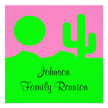 Saguaro Cactus Southwestern SW Party Invitations