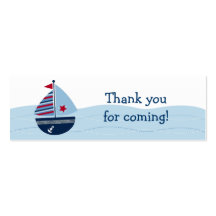 Sail Away Sailboat Baby Shower Favour Gift Tags Business Card Templates