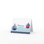 Sail Away Sailboat Nautical Thank You Note Cards