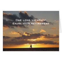 Sail boat at sunset card