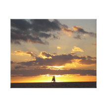 Sail boat at sunset gallery wrapped canvas