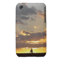 Sail boat at sunset iPhone 3 cover