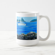 Sail Boat, Fort Popham, Maine, Mug