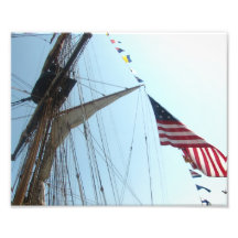 Sail, Mast and Flag - Photo Print